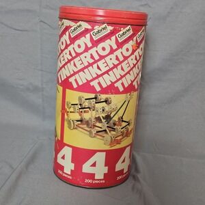 Vintage‎ Gabriel Tinkertoy Construction Set 180/200 Pieces w/ Can &...